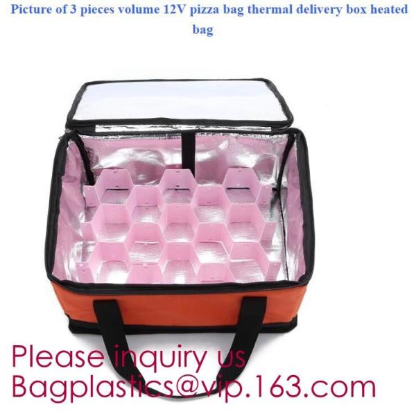 Foldable Lunch Insulated Cooler Bag Heated Food Delivery Bag Thermal Pizza Delivery Cooler Bag