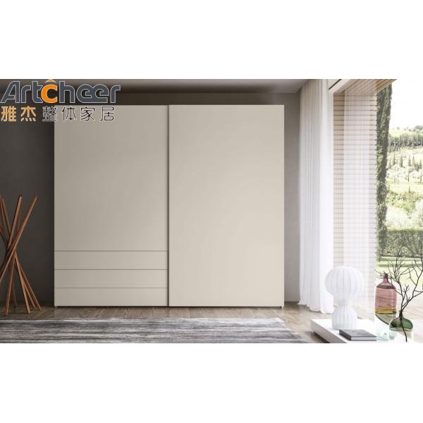 Melamine Finish Plywood Carcase Italian Minimalist Style Sliding Closet Doors for Bedroom
