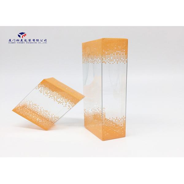 Rectangle PET Custom Printed Plastic Boxes Orange Color Size 5.8cm*3cm*7.8cm