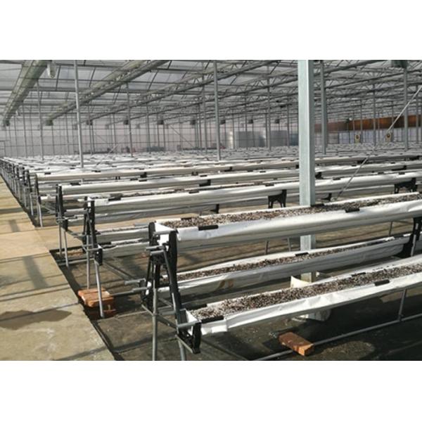 Retractable Solar PV System Single Span Greenhouse Galvanized Mg - Zn Plating
