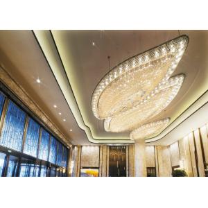 Customized Large Foyer Chandelier K9 Crystals Pendant Lighting Fixture Boat