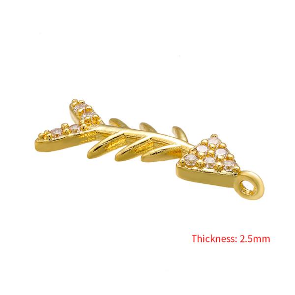 Zircon Fish Bone Charm