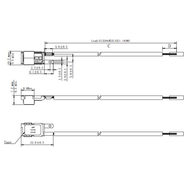 HCET 6AP AC Thermal Overload Switch Electric Motor Blenders / Transformer 45A