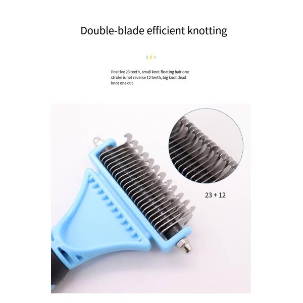 Pet Double-sided Stainless Steel Knot Brush For Dogs And Cats Skin-friendly Hair Remover Comb