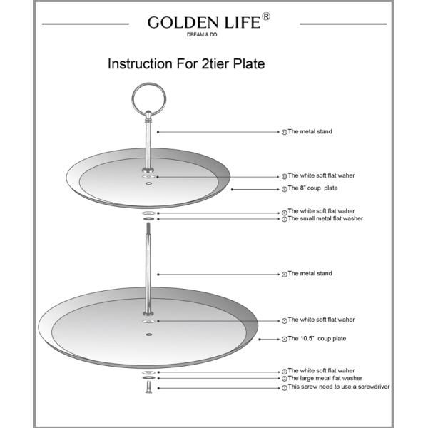 Pastoral Flowers Ceramic Fruit Plates Double - Decked AB Grade Quality Level Durable