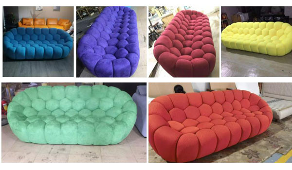 2 Seater Velvet Large Living Room Sectional Sofa Couch Green Bubble