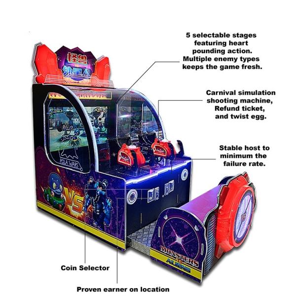 Token Arcade Amusement Shooting Simulator Game 2 Players 12 Months Warranty
