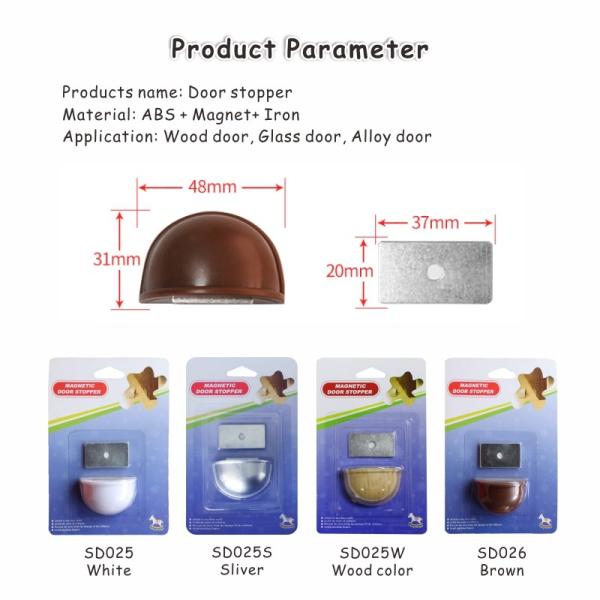 Multicolor Magnetic Plastic Door Wedge Strong Adhesive For Bedroom