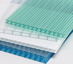 Quality 6mm Transparent Hollow Polycarbonate Panel Roofing Sheet Greenhouse Sheet for sale
