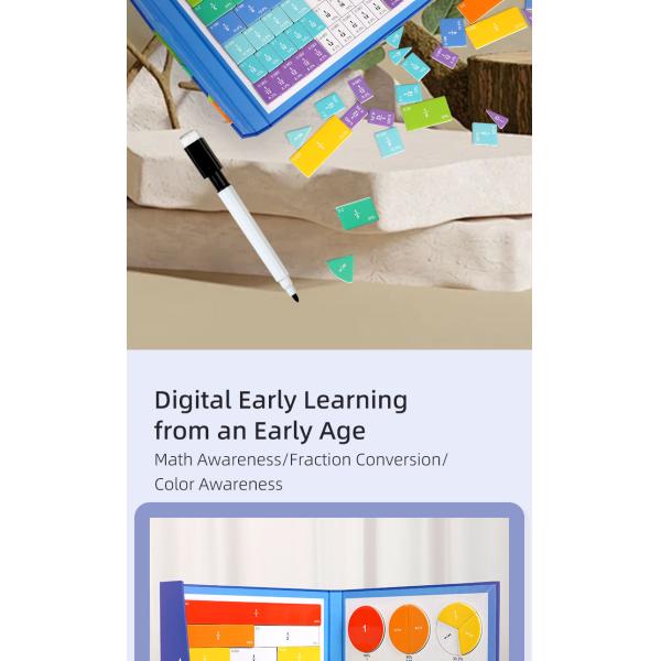 Magnetic Fraction Learning Math Toy for Children Kids Montessori Arithmetic Teaching Aids Educational Toys