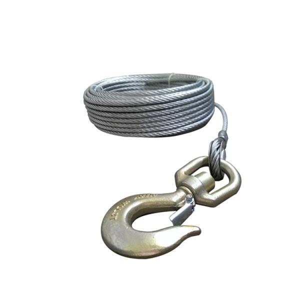 Construction High Efficiency Pressed Steel Wire Rope Sling 7x19 With Hooks