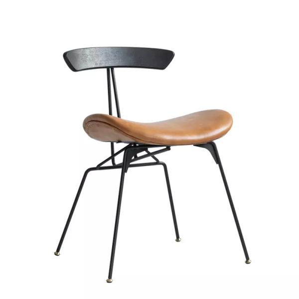 Waterproofing French Style Dining Chairs Faux Leather Metal Dining Chairs Antirust