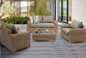 China Modern Luxury Outdoor Furniture Set Hotel Garden Wicker Rattan Sofa Set on sale