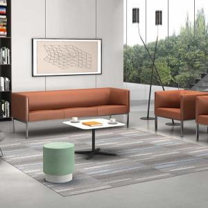 China Orange Corner Leather Sofa Set Flexibility Fabric Modular 1 2 3 Seat on sale