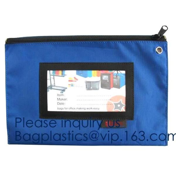 Waterproof Oxford Medicine Safety Bag with Lock and Keys Locking Bank Deposit Bag,Money Bank Bag Zipper Leather Cash Dep