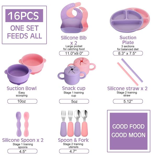 Reusable Thickened Silicone Baby Feeding Set , Nontoxic Suction Cup Plates And Bowls