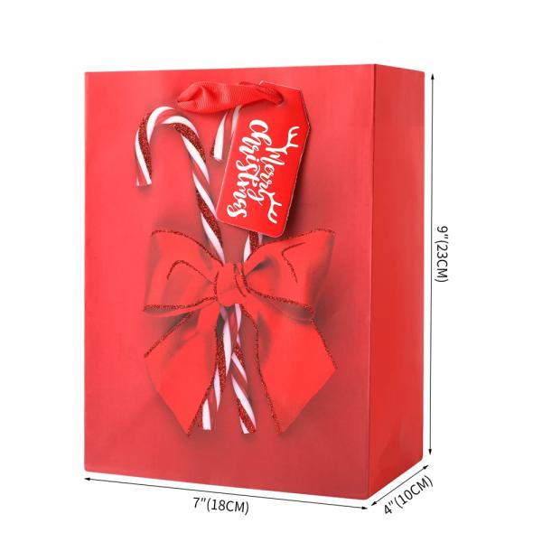 Fancy Holiday Merry Christmas Gift Shopping Luxury Paper Bags with Customized Logo