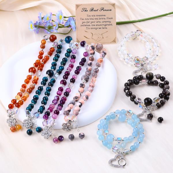 8mm Rose Red Tiger Eye Gemstone Healing Pink Crystal Stone Beads For Jewelry Making