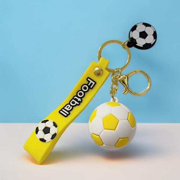 Custom-Made PVC Soft Rubber Keychains Three-Dimensional Baseball Basketball Football Pendants Spherical Keychains Pendants