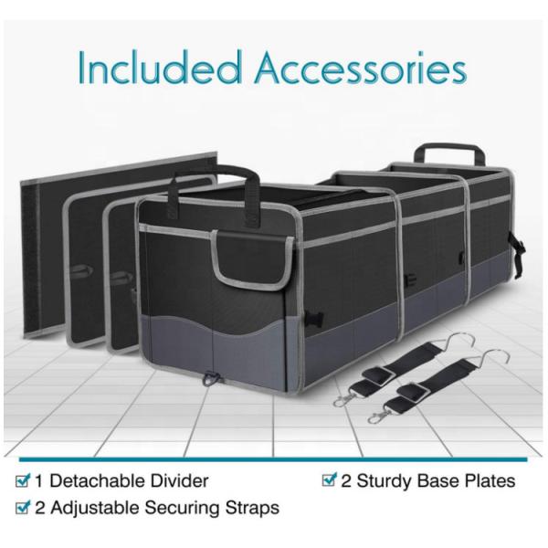 Trunk Organizer Foldable Car Storage Boxes Car Storage Bag, Organizer Multi-Compartment Collapsible Trunk storage