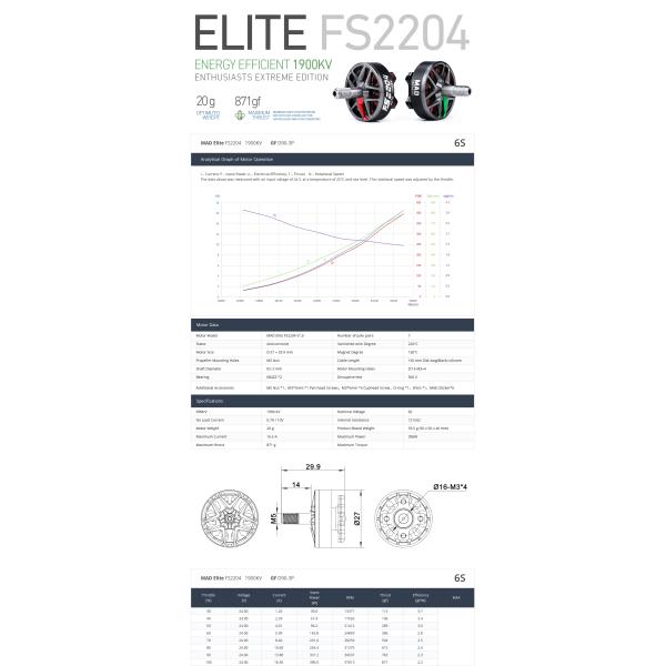 FPV Elite FS2204 Brushless DC Motorfor 4mm Shaft Diameter