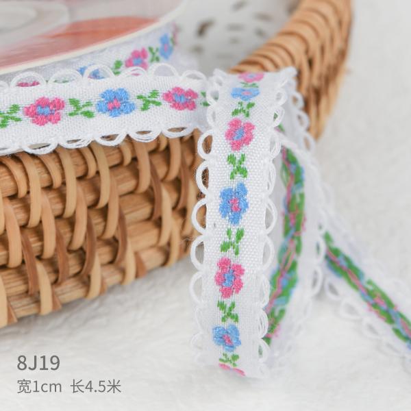 15mm*50y Pastoral Floral Cotton Ribbon Baking Cake Ribbon Bow DIY Material Decoration Ribbon Flower Bouquet Packaging