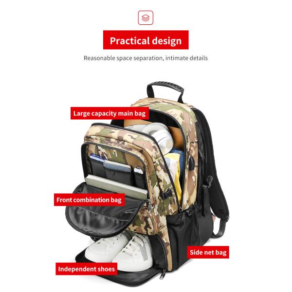 Oxford 65 Liter Hiking Backpack Camouflage Hiking Backpack OEM/ODM