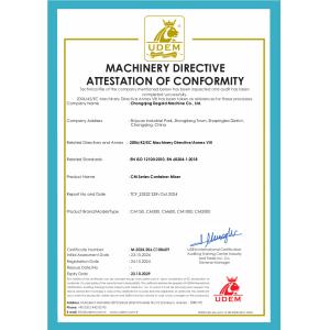 Chongqing Degold Machine Co., Ltd. Certifications
