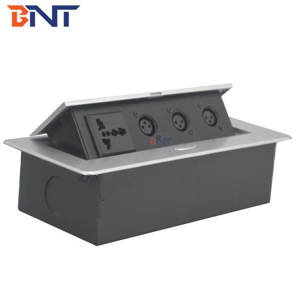Built in table flush mount power and data desk mounted socket box