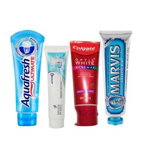Quality Cosmetic Aluminum Squeezed Toothpaste Tube Glossy Coating ISO4001 MDPE for sale