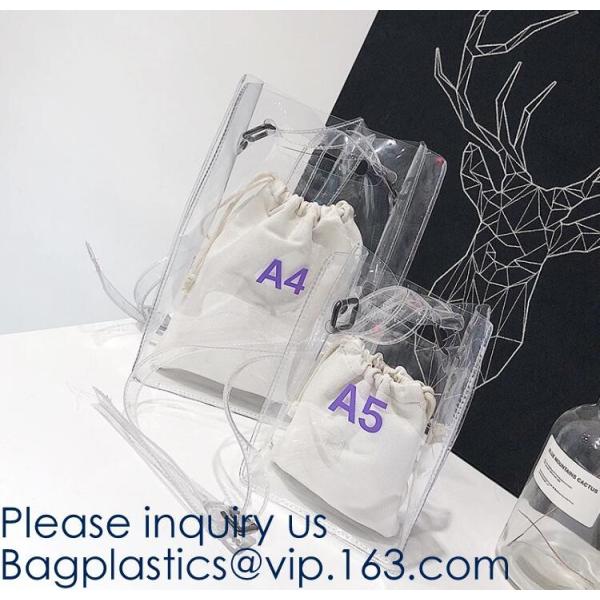 Manufacturer Custom Logo Transparent Clear PVC Plastic Portable Packaging Promotional Gifts Shopping Tote Bag, bagease