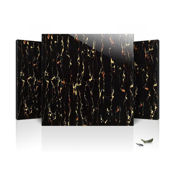 High Gloss Porcelain Tile Black Gold Double Vitrified Floor Tiles