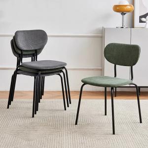 Quality Modern Stackable Velvet Leather Dining Chair with Metal Legs for sale
