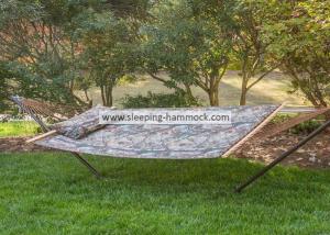 Camouflage Outdoor Quilted Tree Stand Alone Hammock With Stand Solid Hardwood Bar