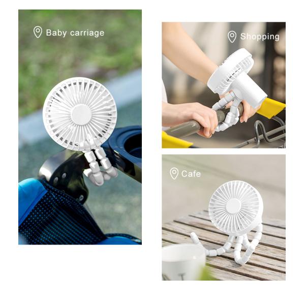 Flexible Tripod Portable Fan Battery 1800mah Handheld Mini Portable Fan