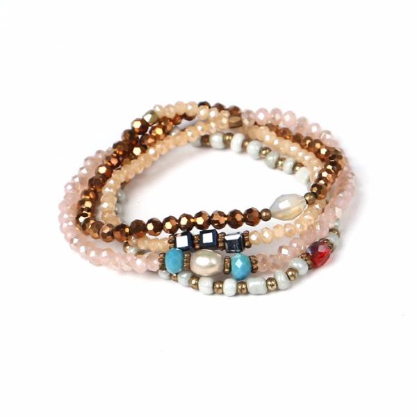 Women Accesories Multi Rows Crystal Bracelet, wholesale black quarz stone fashion gold chain bracelet for men, layer cry