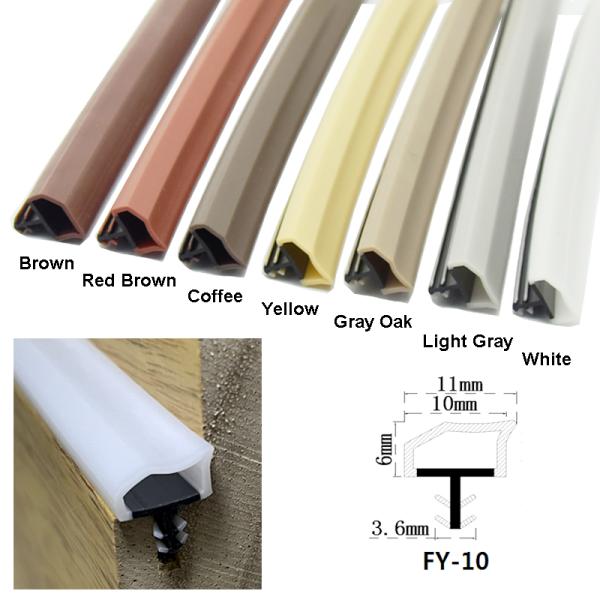 TPE Co Extruded Wooden Door Seal Strip Soundproof 10*6mm