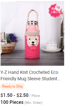 Y-Z Neutral Color Reusable Farm House Crochet Coffee Sleeve Cup Cozy with Wood Buttons