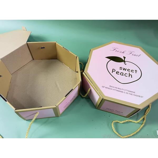 Peach Cardboard Fruit Tray Gift Pack Foldable With Foam Cardboard Insert