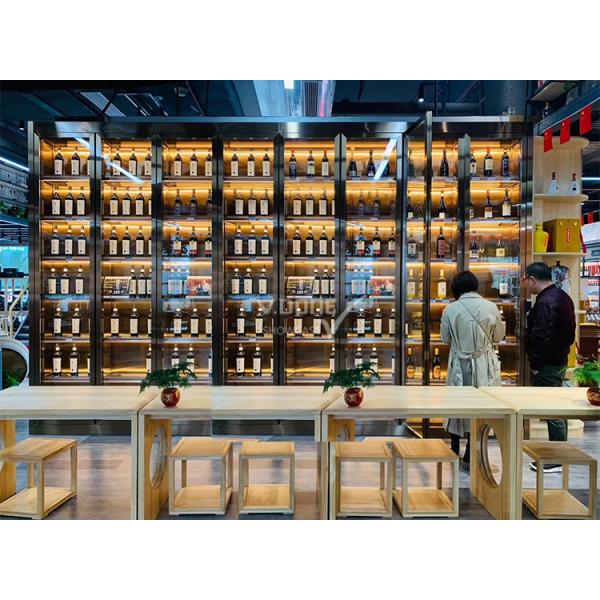 Commercial Cooling Metal Stainless Steel Wine Cabinet Display Racks