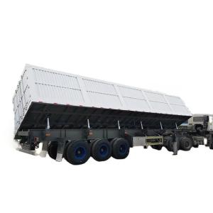 Quality CIMC mechanical suspension Dual air brake system payload 70T allows goods to be unloaded from the side Tri-axle Tipper Trailer for sale