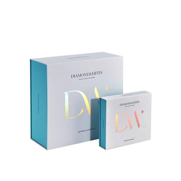 Customizable Flip Lid Gold Foil Logo Packaging Rigid Cardboard Box for Skincare Essential Oils Cosmetics Beauty