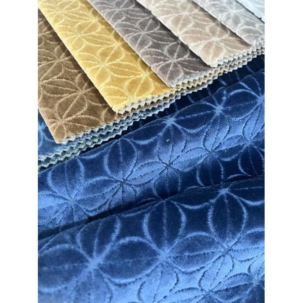 100% PL Jacquard Velvet Sofa Fabric Printed For Home Decoration