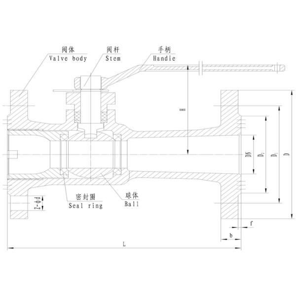 Cast Iron Rustproof Floating Ball Valve Anticorrosive 1.6 Mpa High Temperature