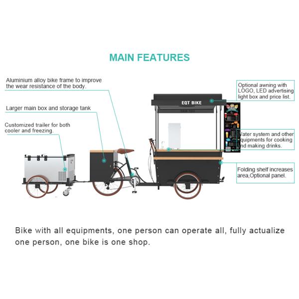 Commercial Multipurpose Outdoor Vending Carts With Strong Load Bearing Capacity