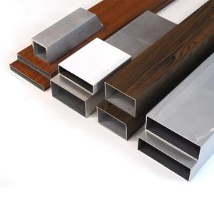 Quality 6063 Square Aluminium Extrusion Wood Simulated Surface Aluminium Extrusions Price for sale