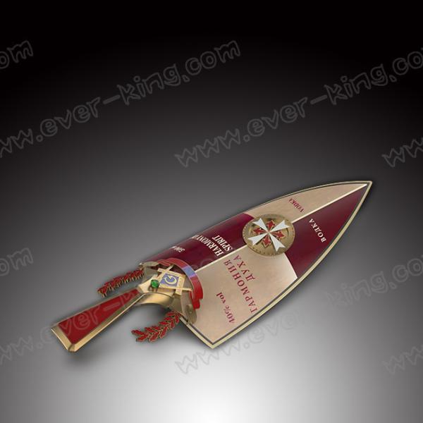 Metal Label Vodka Glass Bottle Custom Designed 700ml