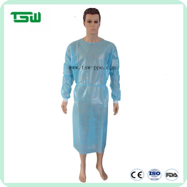 FDA Disposable Isolation Gowns With Knitted Elastic Cuff