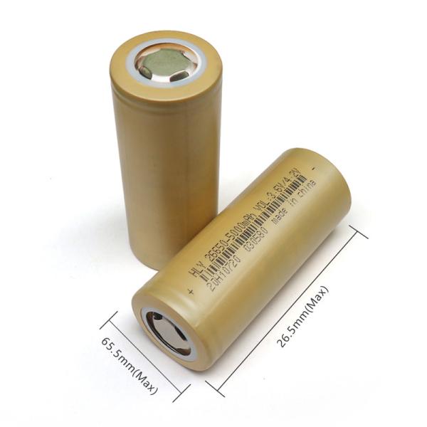 UN38.3 Approved 3.6V Li Ion 26650 Battery 5000mah Cell For LED Flashlight