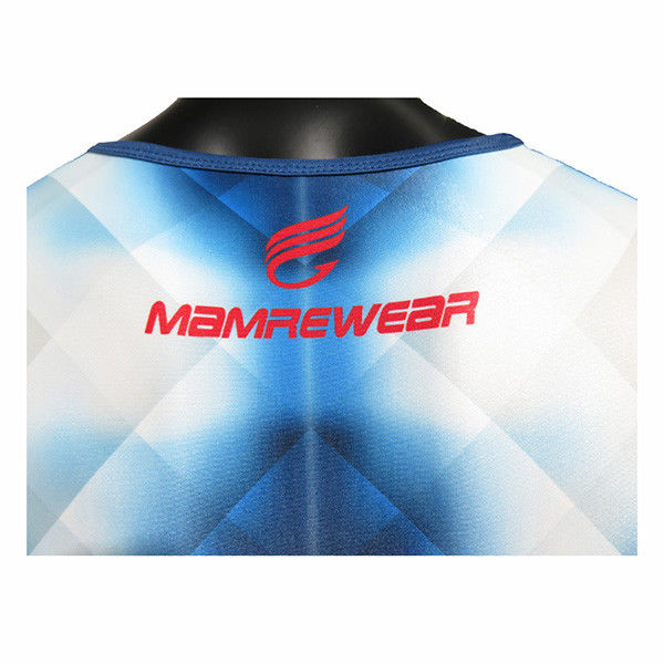 Blue Color Sublimation Rowing Sports Clothing Lycra Rowing Suit For Boating